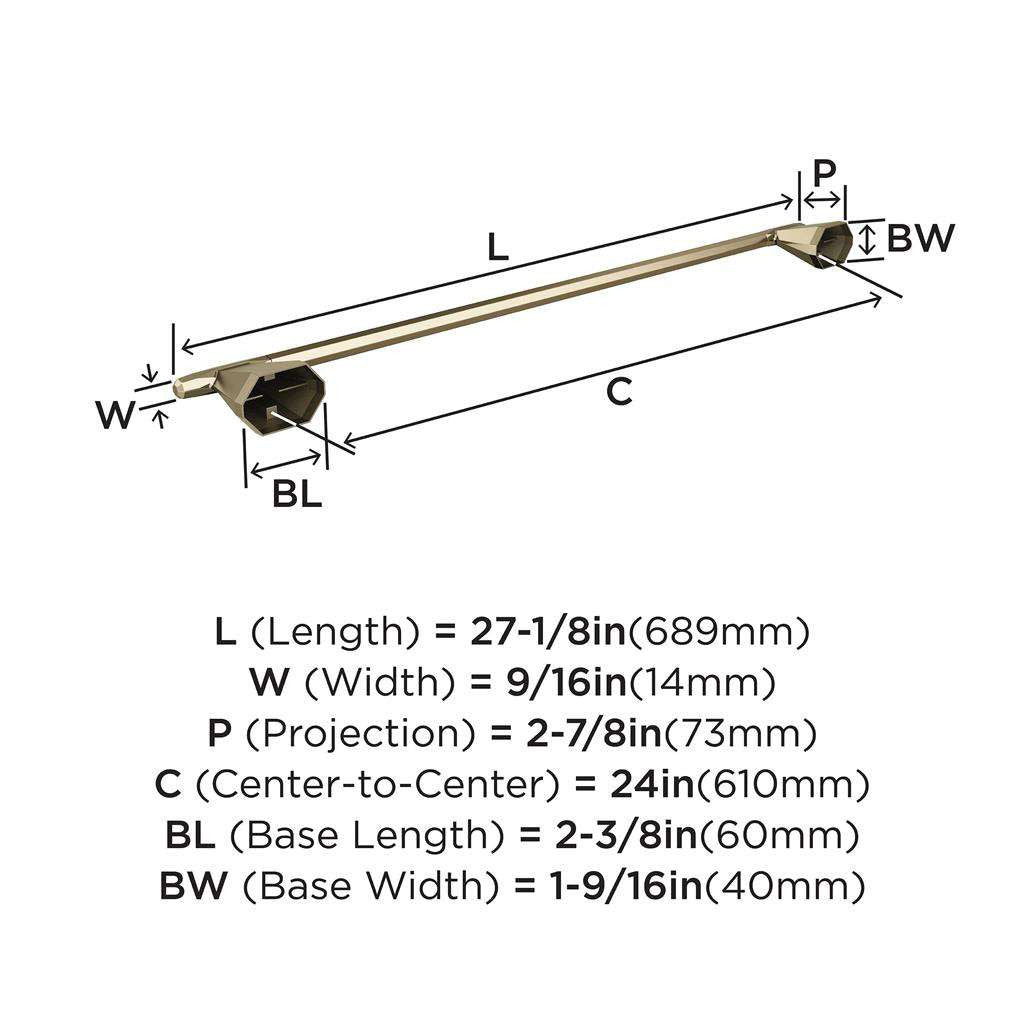 AMEROCK St. Vincent Towel Bar in Golden Champagne 24" BH36044BBZ Specs