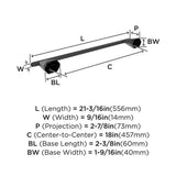 AMEROCK St. Vincent Towel Bar in Matte Black 18" BH36043MB Specs