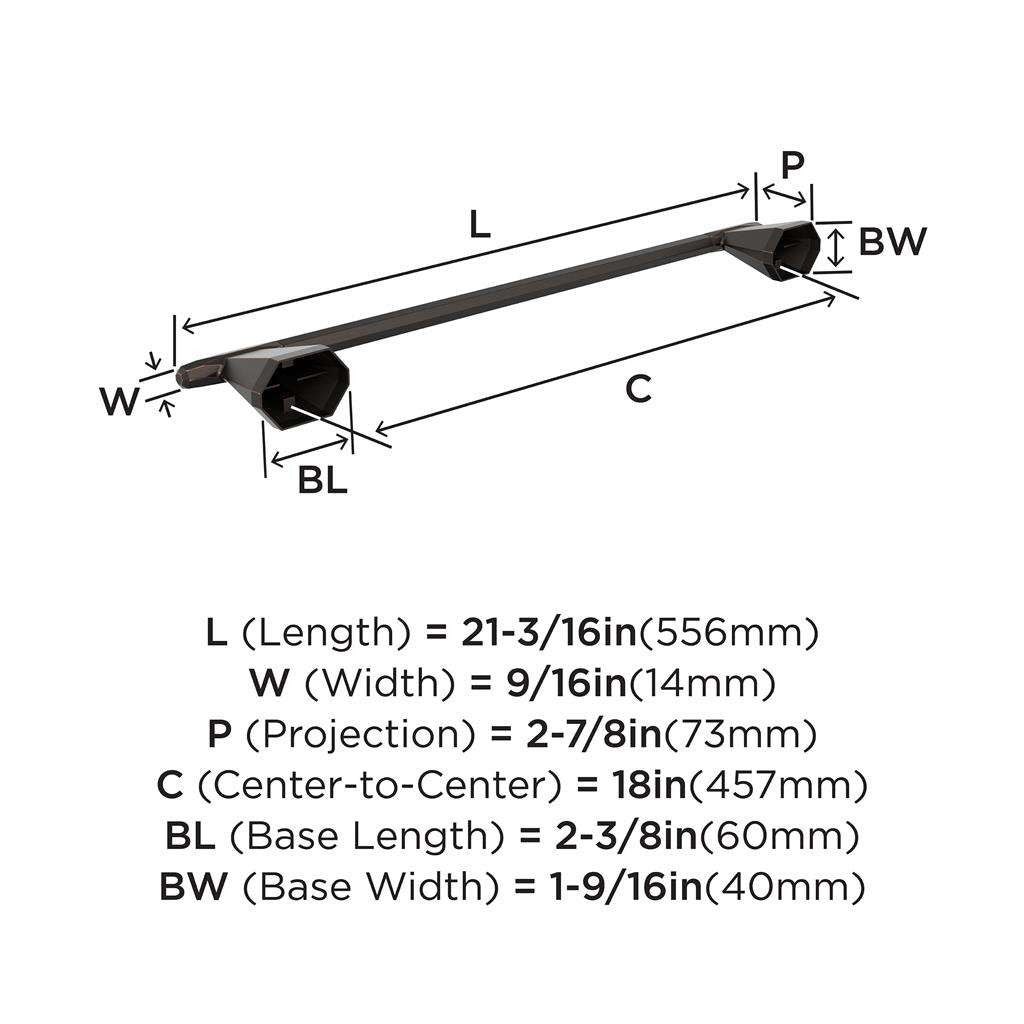 AMEROCK St. Vincent Towel Bar in Oil Rubbed Bronze 18" BH36043ORB Specs