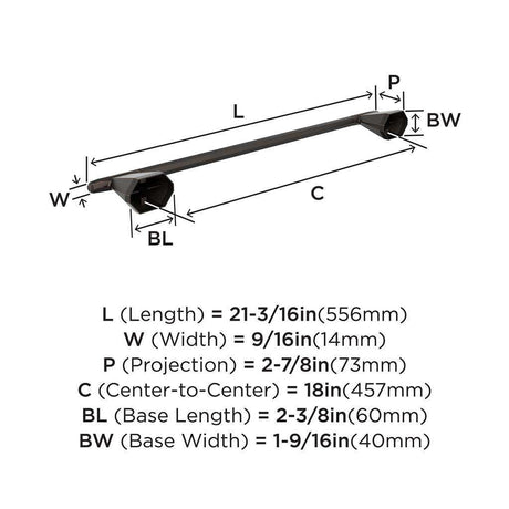 AMEROCK St. Vincent Towel Bar in Oil Rubbed Bronze 18" BH36043ORB Specs