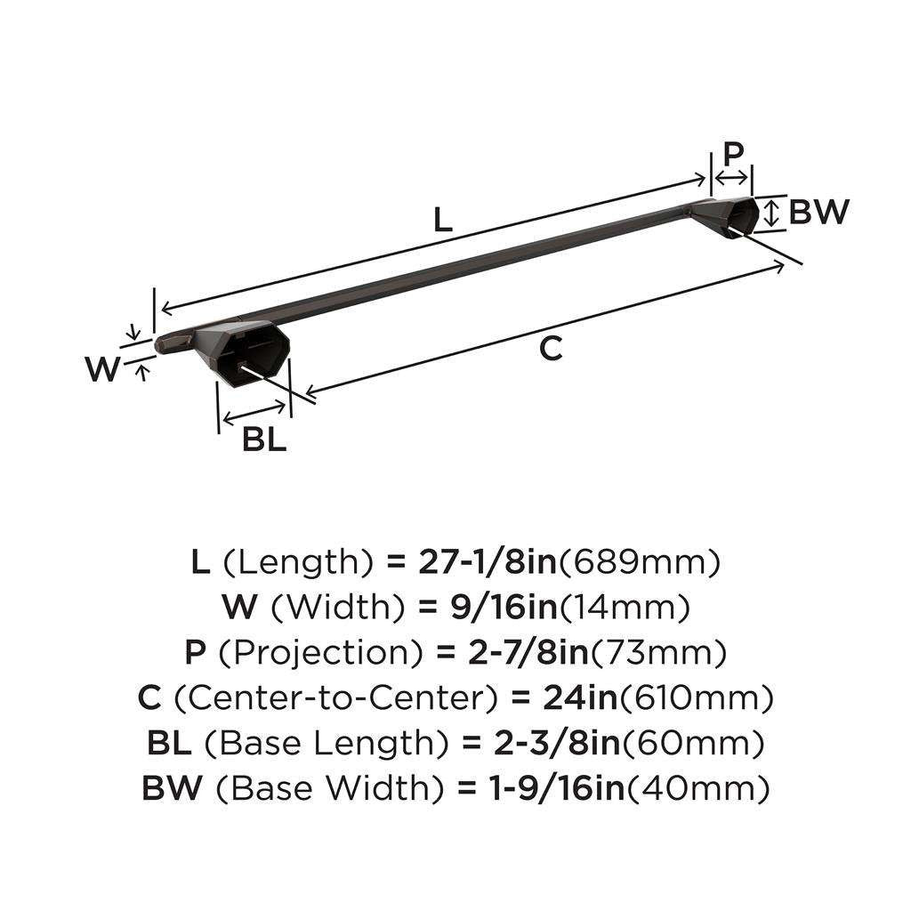 AMEROCK St. Vincent Towel Bar in Oil Rubbed Bronze 24" BH36044ORB Specs