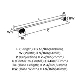 AMEROCK St. Vincent Towel Bar in Polished Chrome 24" BH3604426 Specs