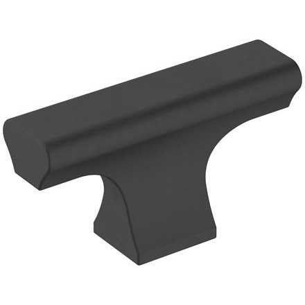 Main View of a Black Rectangle Cabinet Knob from Amerock's Status Collection BP36836FB