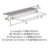 Amerock Streamline 2 Edge Pulls in Chrome 6" BP3719426 Specs