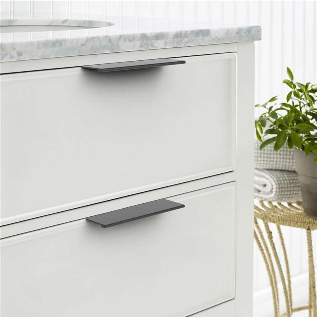 Amerock Streamline 2 Edge Pulls in Matte Black 5" BP37193MB Mounted