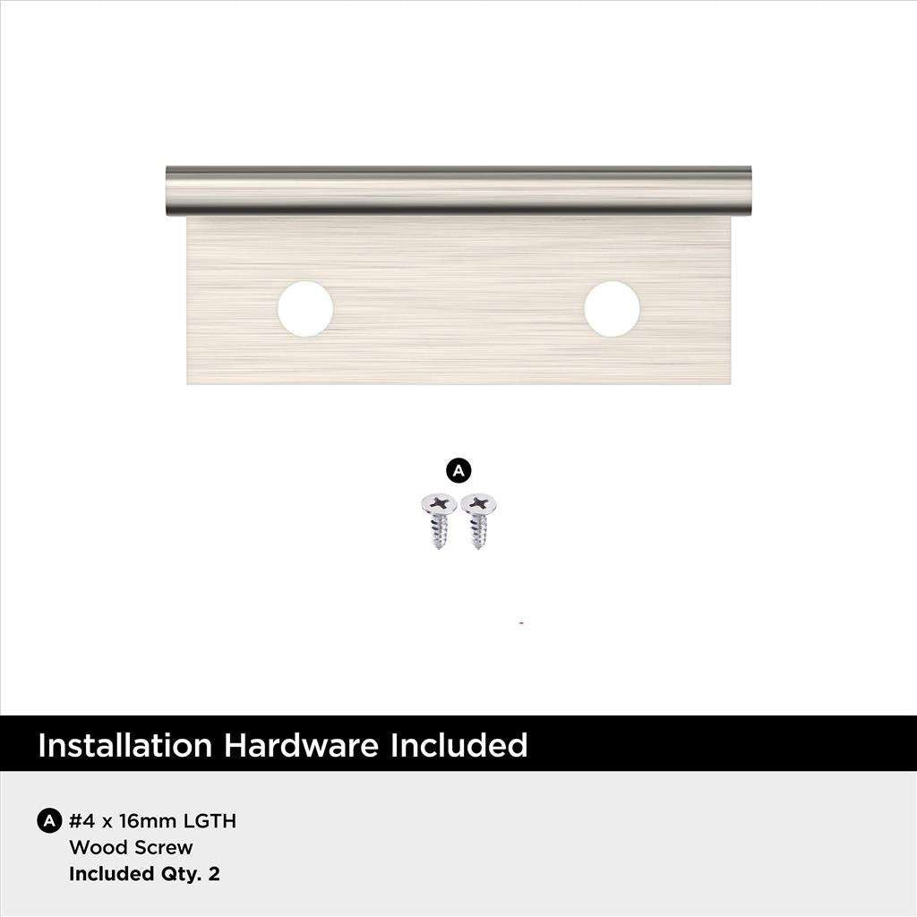 Amerock Streamline 2 Edge Pulls in Satin Nickel 1-3/4" BP37190G10 Installation Hardware