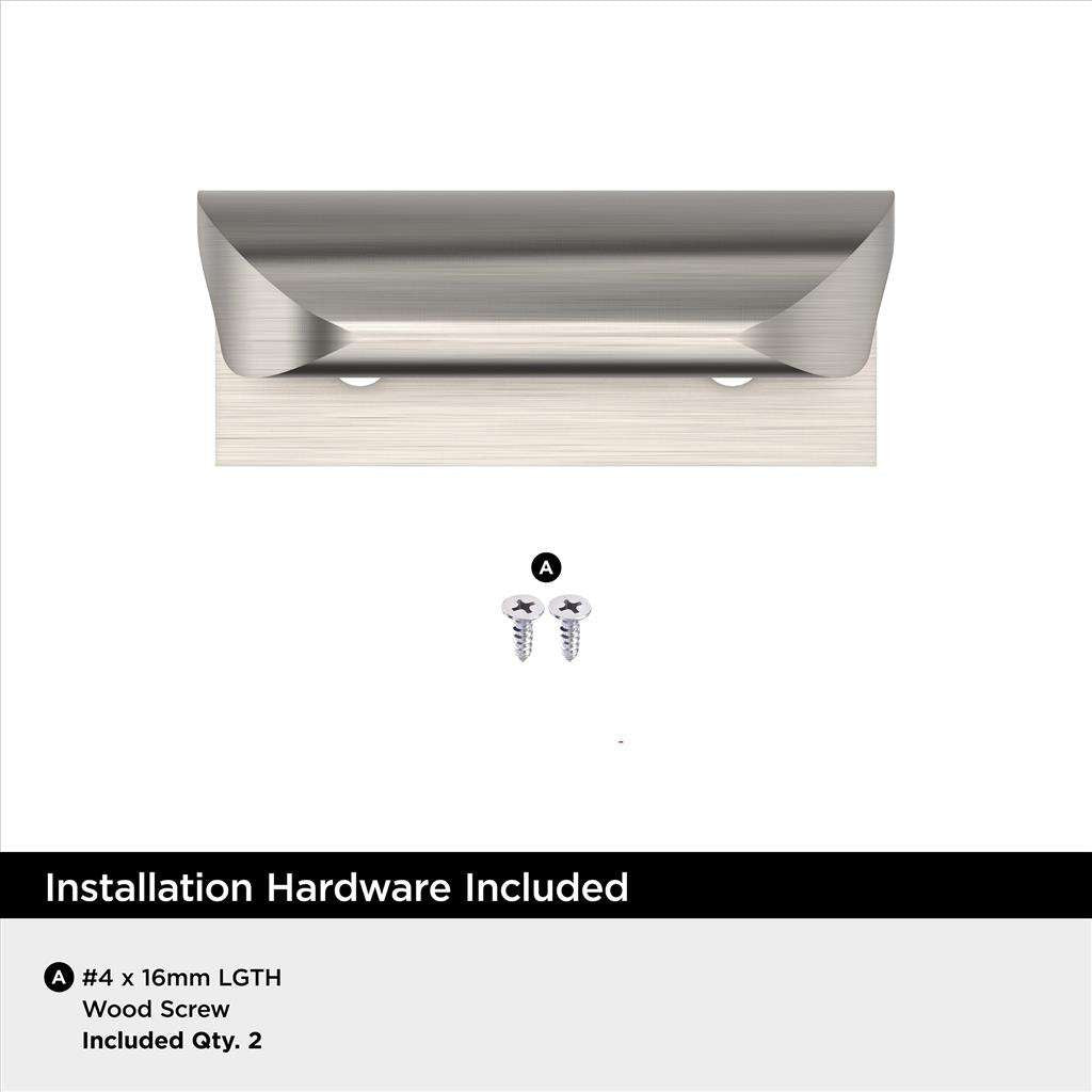 Amerock Streamline Tab Edge Pulls in Satin Nickel 1-3/4" BP37200G10 Installation Hardware
