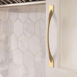 Amerock Uprise Curved Handle Pull in Champagne Bronze 192mm BP36919CZ Mounted