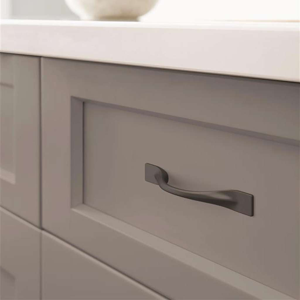 Amerock Uprise Curved Handle Pull in Matte Black 96mm BP36917FB Mounted