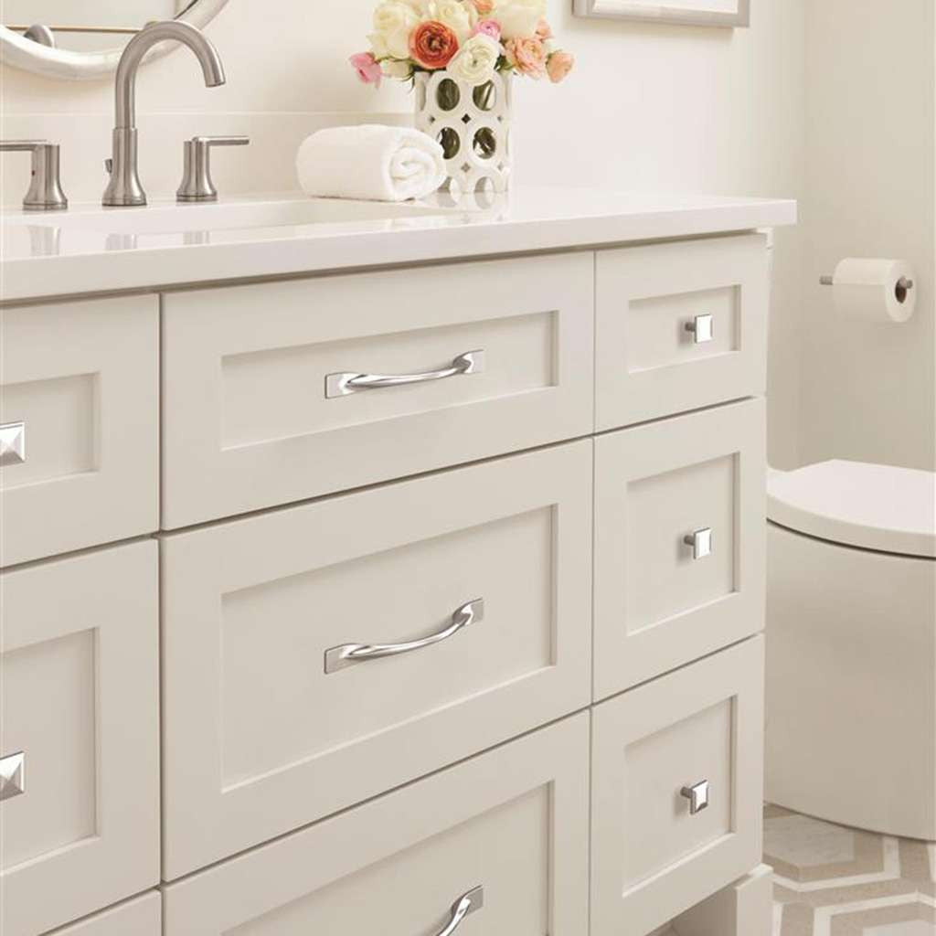 Amerock Uprise Curved Handle Pull in Polished Chrome 128mm BP3691826 Mounted