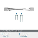 Amerock Uprise Curved Handle Pull in Polished Chrome 96mm BP3691726 Installation Hardware