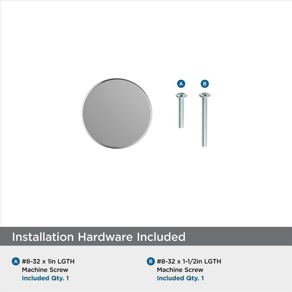AMEROCK Versa 1-3/8" Diameter Cabinet Knob in Polished Chrome BP3690426 Installation Hardware