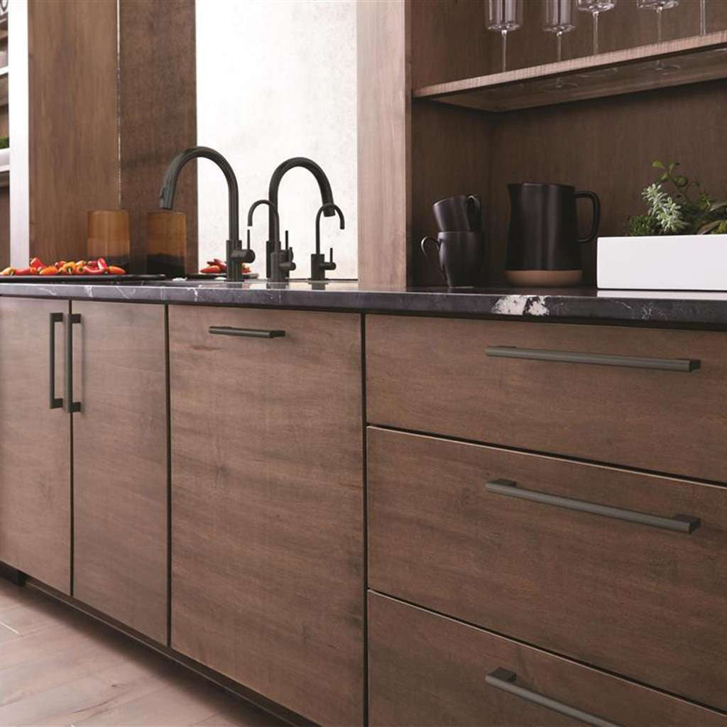 AMEROCK Versa Handle Cabinet Pull in Flat Black 160mm BP36914FB Mounted