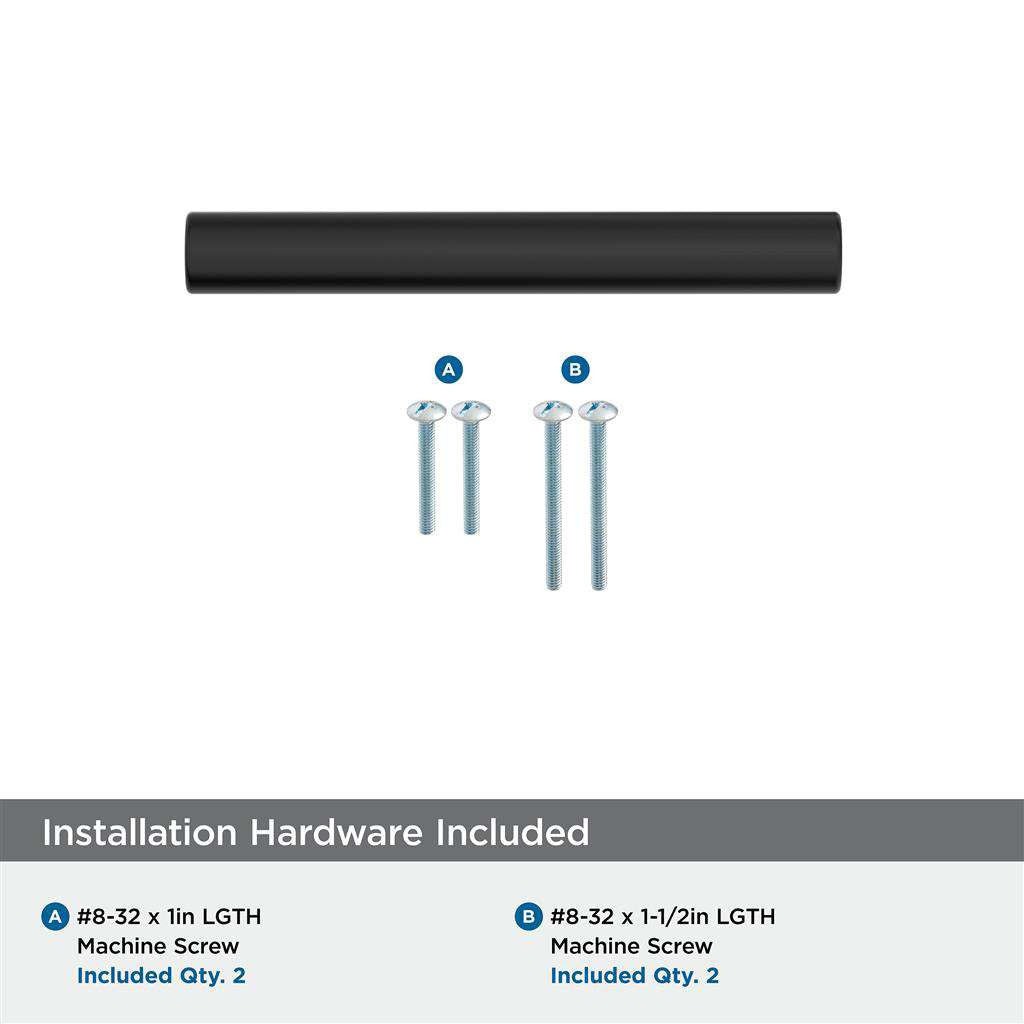 AMEROCK Versa Handle Cabinet Pull in Flat Black 3" BP55530FB Installation Hardware