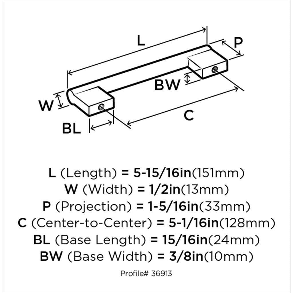 AMEROCK Versa Handle Cabinet Pull in Polished Chrome 128mm BP3691326 Specs