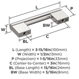 AMEROCK Versa Handle Cabinet Pull in Polished Chrome 3" BP5553026 Specs