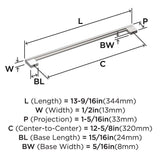 AMEROCK Versa Handle Cabinet Pull in Polished Chrome 320mm BP5553426 Specs