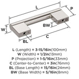 AMEROCK Versa Handle Cabinet Pull in Satin Nickel 3" BP55530G10 Specs