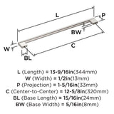 AMEROCK Versa Handle Cabinet Pull in Satin Nickel 320mm BP55534G10 Specs