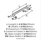 AMEROCK Wire Pulls in Polished Chrome 4" BP76312CS26 Specs