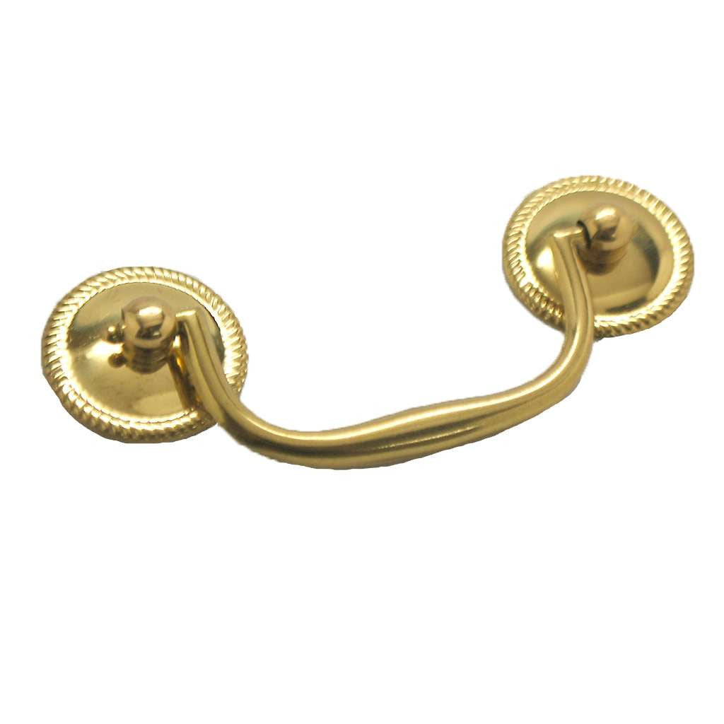 BELWITH 3" Centers Drop Bail Pull in Ultra Brass P754-UB