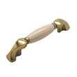 BELWITH 3" Centers Handle Pull in Antique Brass and Almond P255-AD