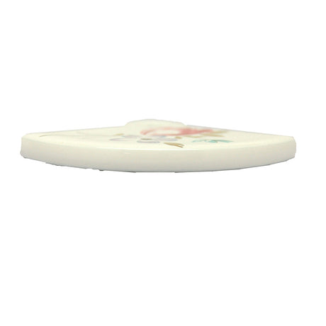 BELWITH 3" Length Fan Cabinet Knob Backplate in White and Flowers P666-FD Side View