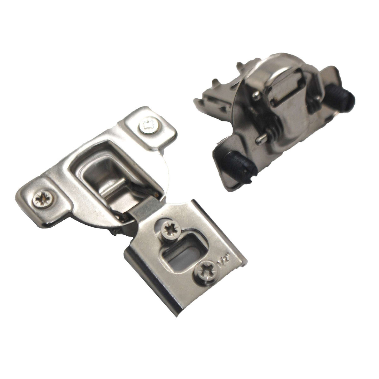 BELWITH Concealed Face Frame 1/2" Overlay Hidden Cabinet Hinge in Bright Nickel