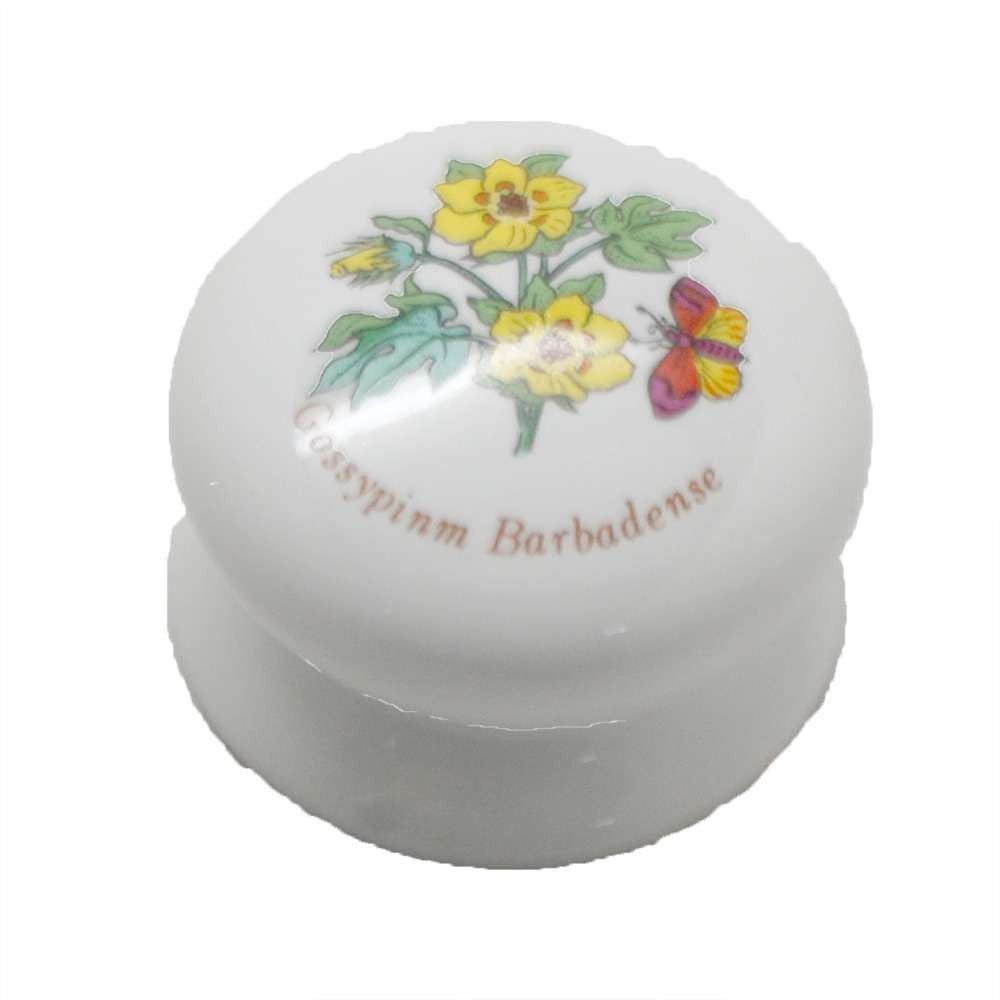 BELWITH English Cottage 1-1/2" Diameter Porcelain Gossypinm Barbadense Flower Cabinet Knob P6106-MM