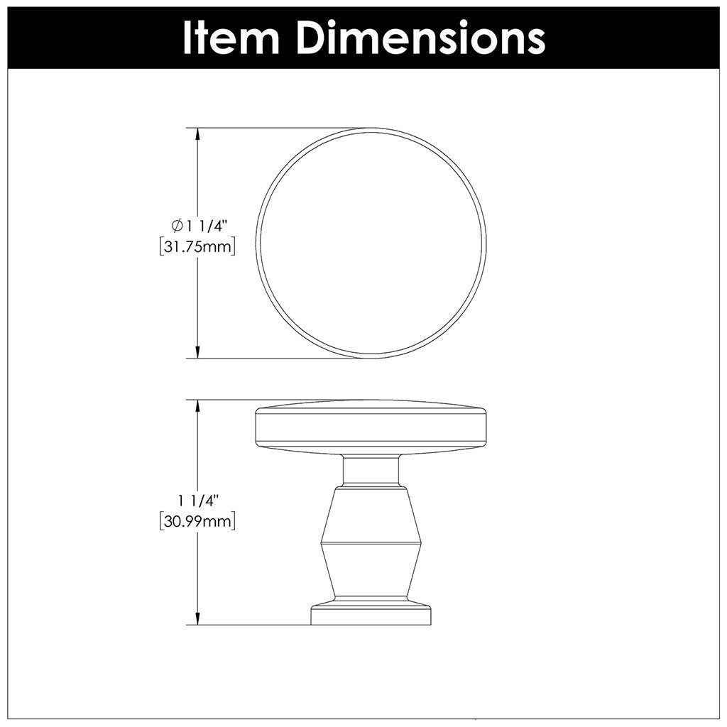 Belwith Keeler Anders1-1/4" Diameter Cabinet Knob in Brushed Golden Brass B078788-BGB Specs