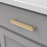 BELWITH KEELER Anders Handle Cabinet Pulls in Brushed Golden Brass 128mm B078790-BGB Mounted