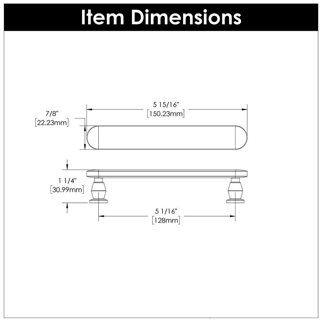 BELWITH KEELER Anders Handle Cabinet Pulls in Matte Black 128mm B078790-MB Specs