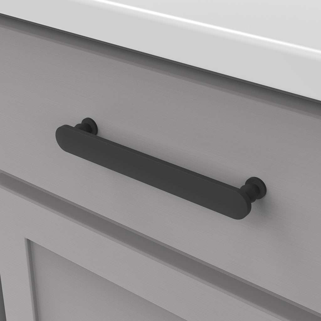 BELWITH KEELER Anders Handle Cabinet Pulls in Matte Black 160mm B078791-MB Mounted