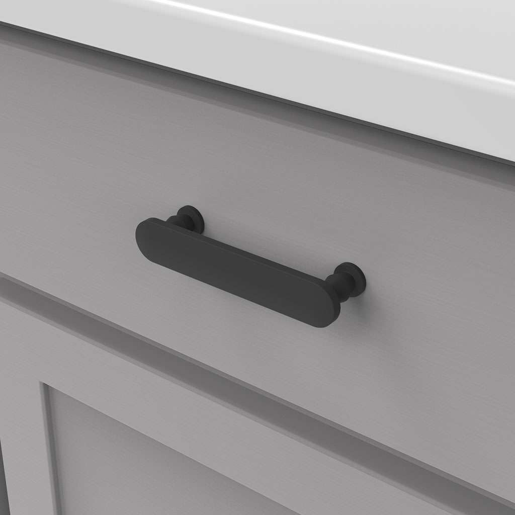 BELWITH KEELER Anders Handle Cabinet Pulls in Matte Black 96mm B078789-MB Mounted