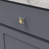 BELWITH KEELER Belleclaire 1-1/4" Length Square Cabinet Knob in Brushed Golden Brass B077497-BGB Mounted