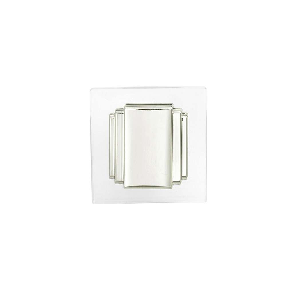 BELWITH KEELER Belleclaire 1-1/4" Length Square Cabinet Knob in Polished Nickel B077497-14 Front View