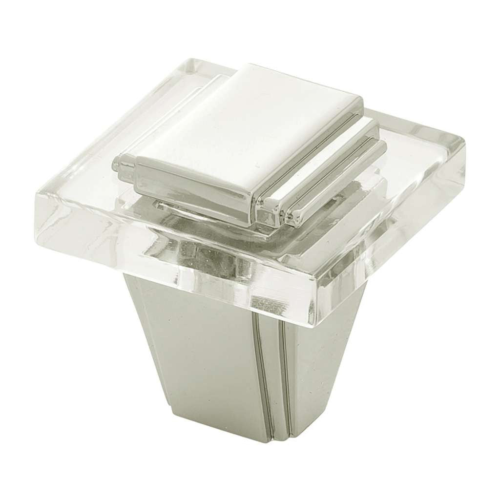 BELWITH KEELER Belleclaire 1-1/4" Length Square Cabinet Knob in Polished Nickel B077497-14