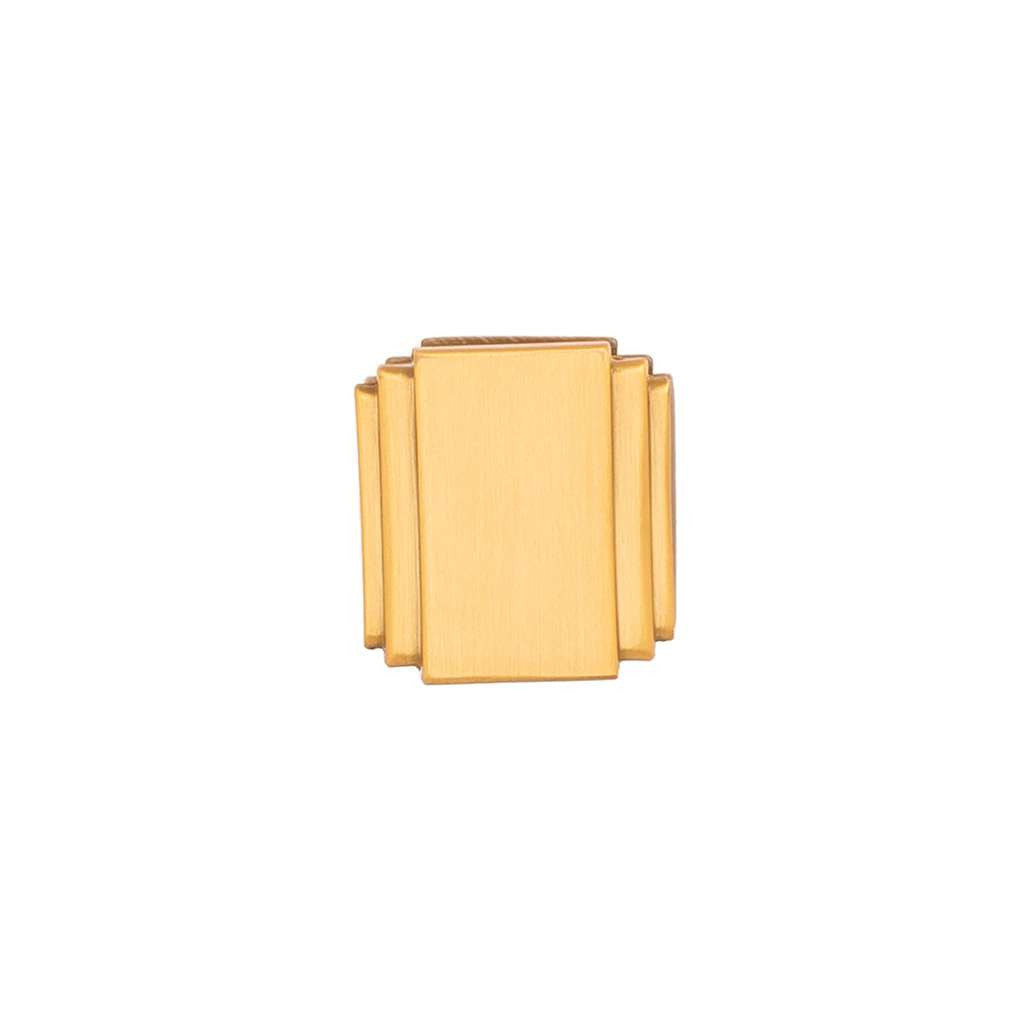 BELWITH KEELER Belleclaire 1" Length Rectangle Cabinet Knob in Brushed Golden Brass B077493-BGB Front View