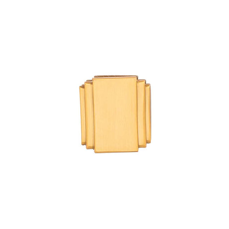BELWITH KEELER Belleclaire 1" Length Rectangle Cabinet Knob in Brushed Golden Brass B077493-BGB Front View