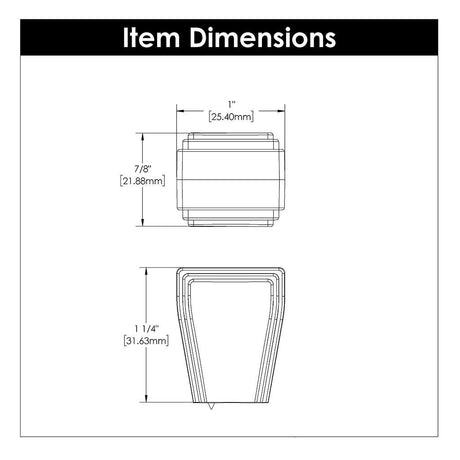 BELWITH KEELER Belleclaire 1" Length Rectangle Cabinet Knob in Brushed Golden Brass B077493-BGB Specs