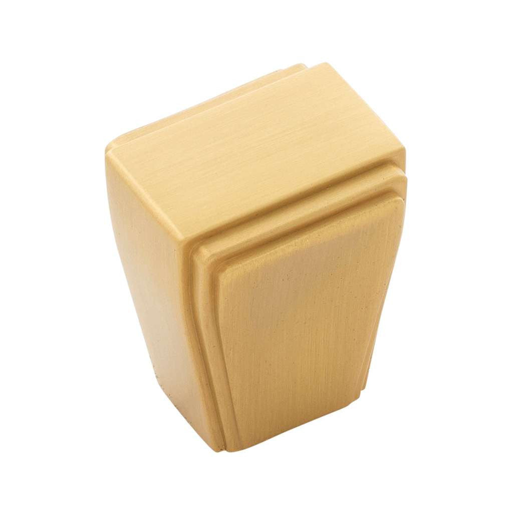BELWITH KEELER Belleclaire 1" Length Rectangle Cabinet Knob in Brushed Golden Brass B077493-BGB