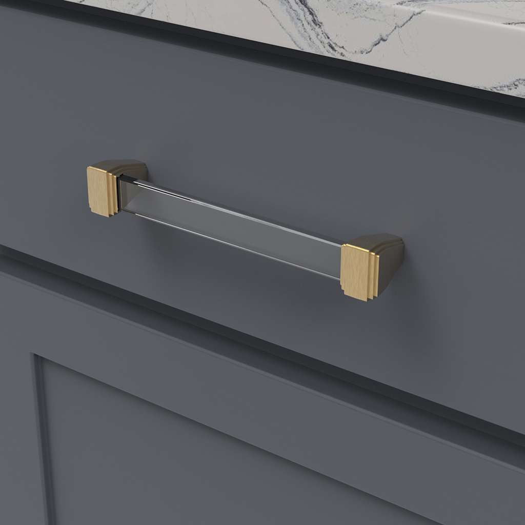 BELWITH KEELER Belleclaire Cabinet Handle Pull in Brushed Golden Brass 160mm B077505-BGB Mounted