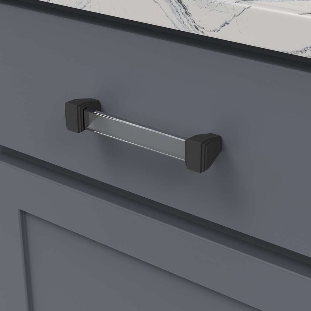 BELWITH KEELER Belleclaire Cabinet Handle Pull in Matte Black 128mm B077504-MB Mounted