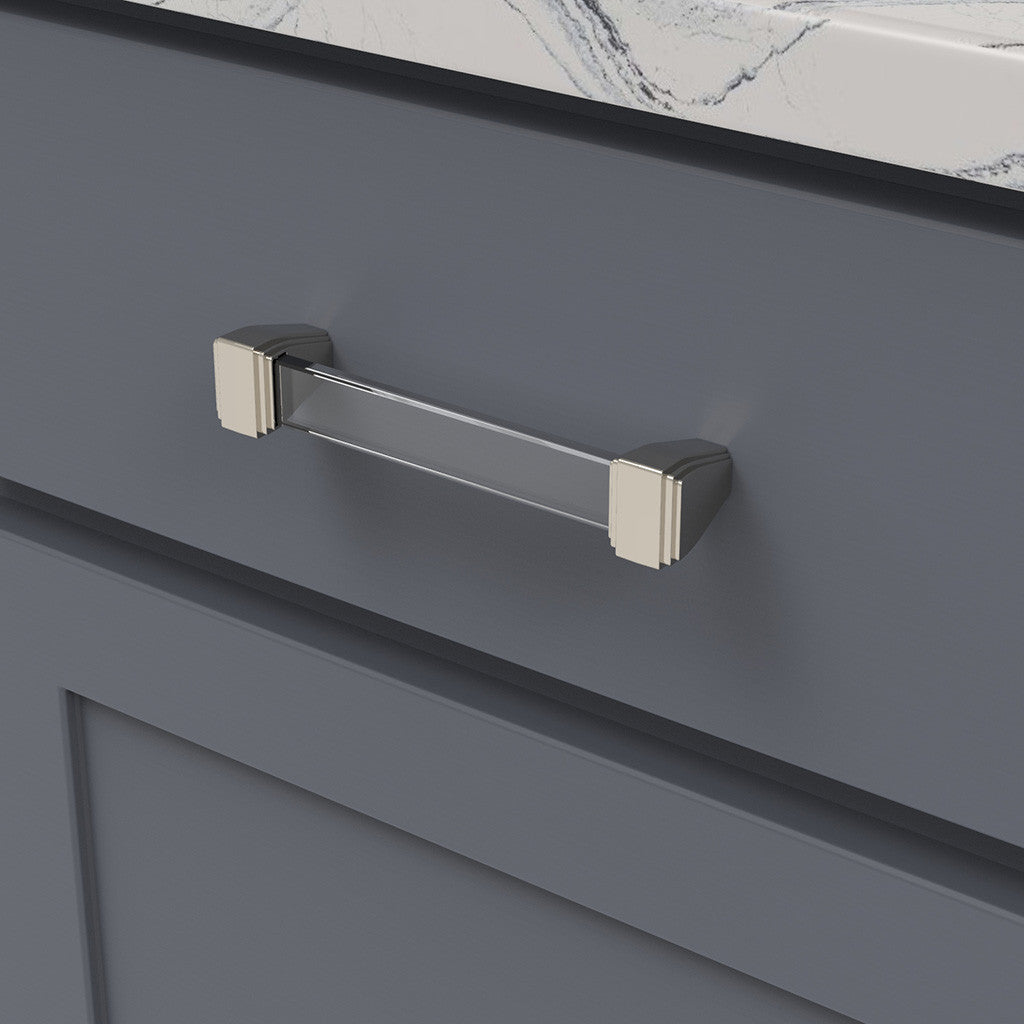BELWITH KEELER Belleclaire Cabinet Handle Pull in Polished Nickel 128mm B077504-14 Mounted