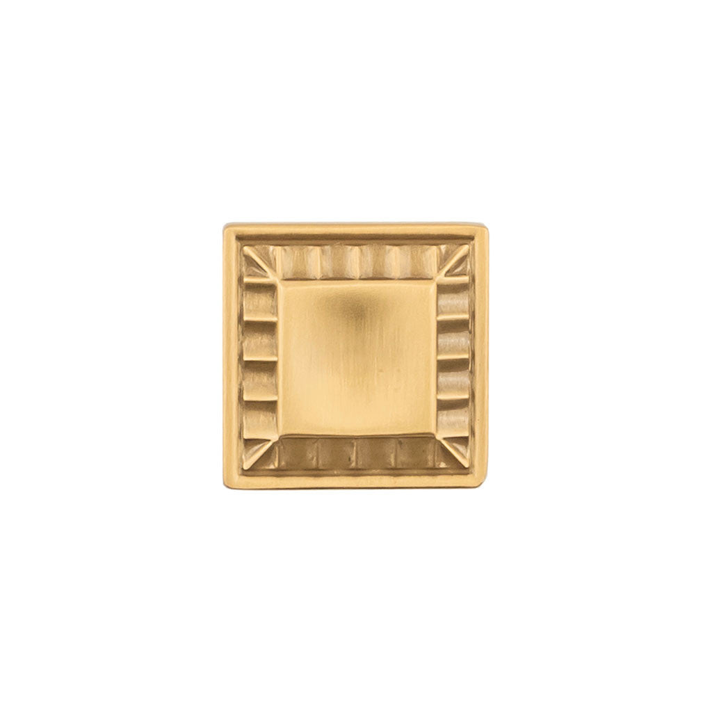 Belwith Keeler Bijou Astoria 1" Long Square Cabinet Knob in Brushed Golden Brass B056407-BGB Front View