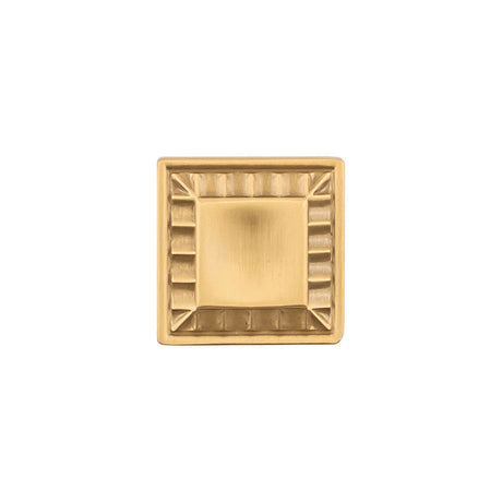 Belwith Keeler Bijou Astoria 1" Long Square Cabinet Knob in Brushed Golden Brass B056407-BGB Front View