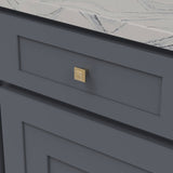Belwith Keeler Bijou Astoria 1" Long Square Cabinet Knob in Brushed Golden Brass B056407-BGB Mounted