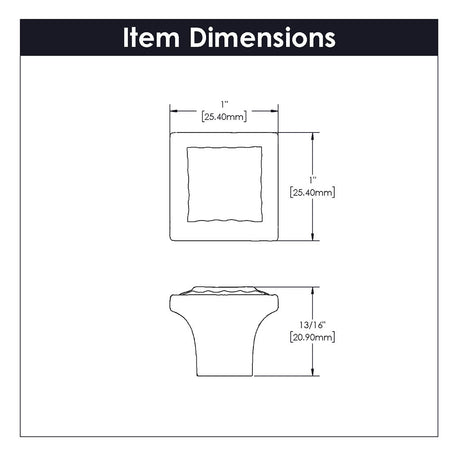 Belwith Keeler Bijou Astoria 1" Long Square Cabinet Knob in Brushed Golden Brass B056407-BGB Specs