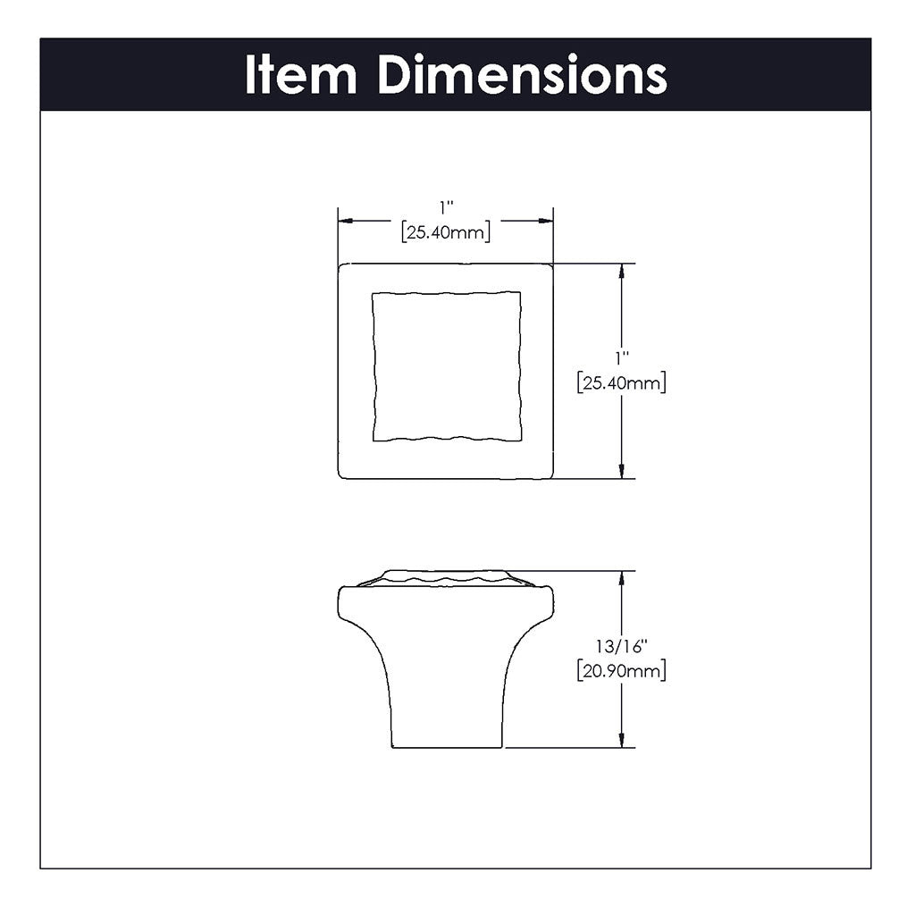 Belwith Keeler Bijou Astoria 1" Long Square Cabinet Knob in Satin Nickel B056407-MB Specs