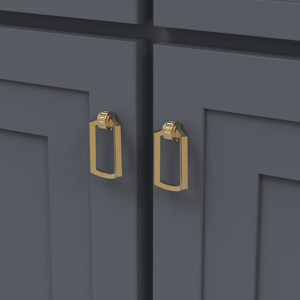 Belwith Keeler Bijou Astoria 3-1/8" Long Pendant Pull in Brushed Golden Brass B056405-BGB Mounted